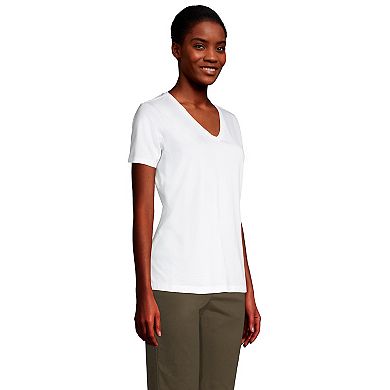 Petite Lands' End Relaxed-Fit Supima Cotton V-Neck Tee