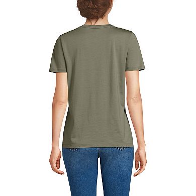 Petite Lands' End Relaxed-Fit Supima Cotton V-Neck Tee