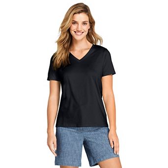 Petite Lands' End Relaxed-Fit Supima Cotton V-Neck Tee