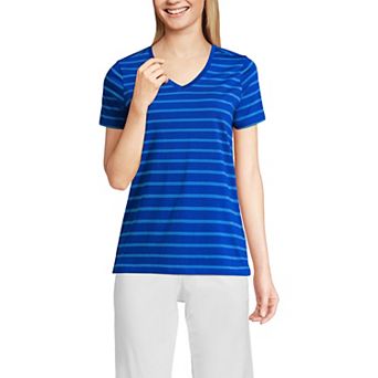 Petite Lands' End Relaxed-Fit Supima Cotton V-Neck Tee