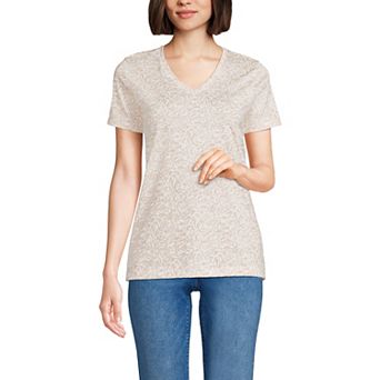 Petite Lands' End Relaxed-Fit Supima Cotton V-Neck Tee