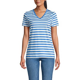 Petite Lands' End Relaxed-Fit Supima Cotton V-Neck Tee