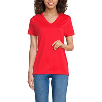 Petite Lands' End Relaxed-Fit Supima Cotton V-Neck Tee