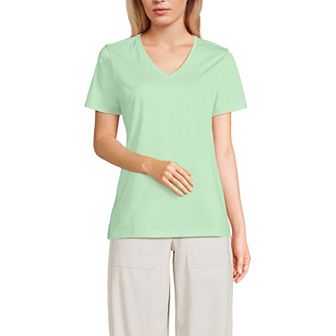 Petite Lands' End Relaxed-Fit Supima Cotton V-Neck Tee