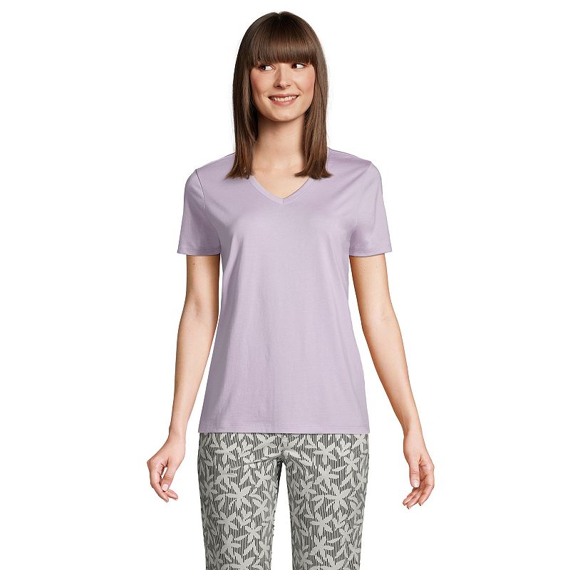 59210197 Petite Lands End Relaxed-Fit Supima Cotton V-Neck  sku 59210197