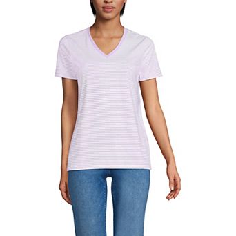 Petite Lands' End Relaxed-Fit Supima Cotton V-Neck Tee
