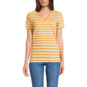 Petite Lands' End Relaxed-Fit Supima Cotton V-Neck Tee