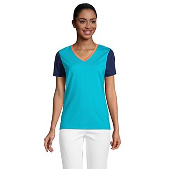 Petite Lands' End Relaxed-Fit Supima Cotton V-Neck Tee