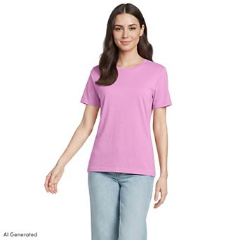 Petite Lands' End Relaxed-Fit Supima Cotton Crewneck Tee