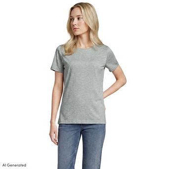 Petite Lands' End Relaxed-Fit Supima Cotton Crewneck Tee