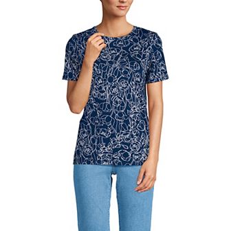 Petite Lands' End Relaxed-Fit Supima Cotton Crewneck Tee