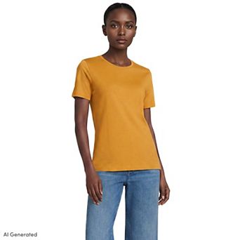Petite Lands' End Relaxed-Fit Supima Cotton Crewneck Tee