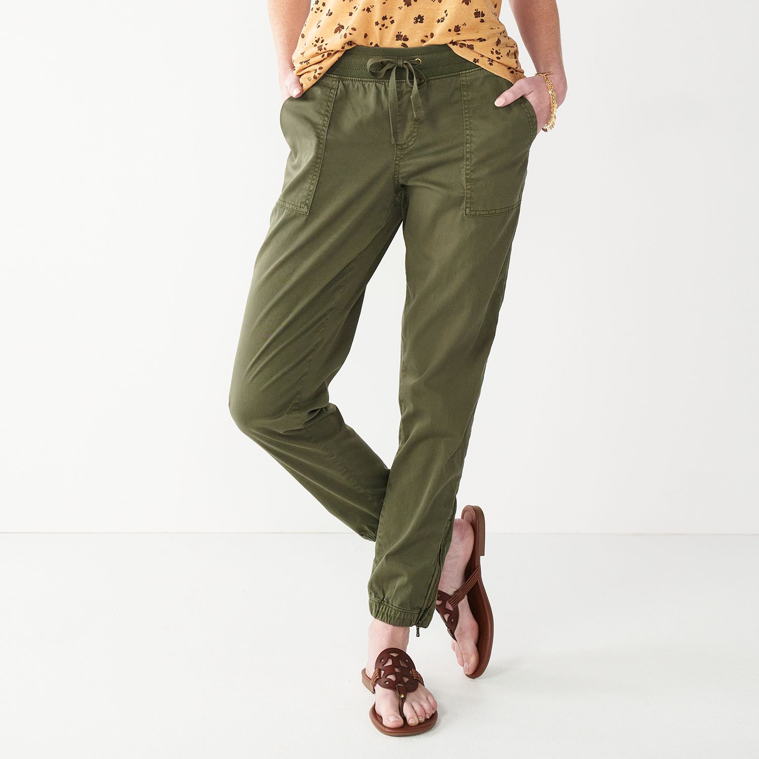 womens green jogger pants