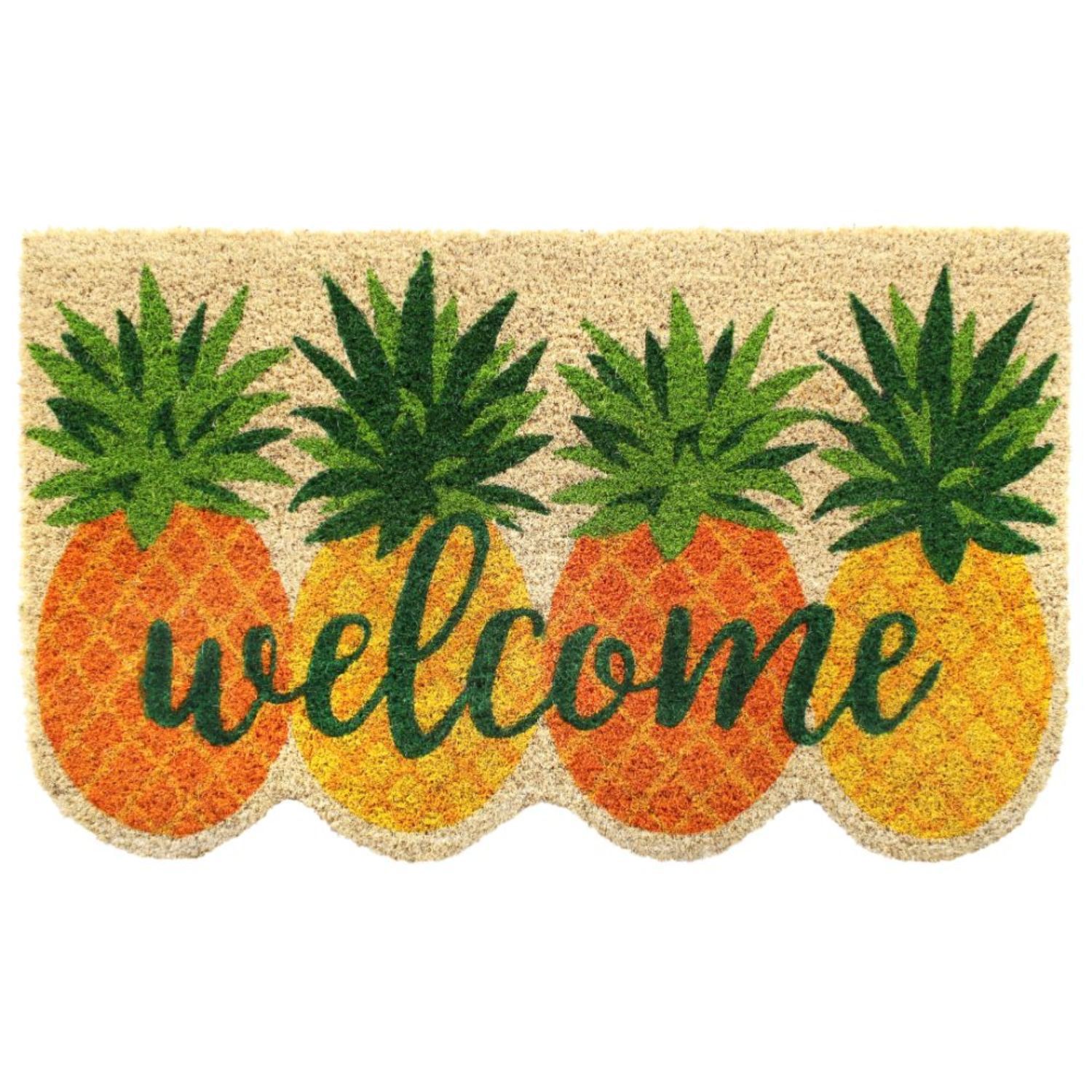 Nicole Miller Anti-Fatigue Kitchen Mat - Gold Pineapple Print