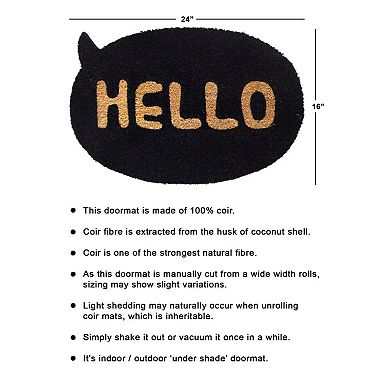 RugSmith Shaped Hello Doormat