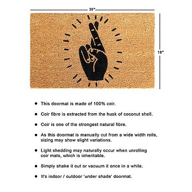 RugSmith Fingers Crossed Doormat