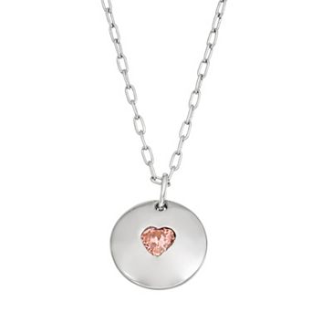 Silver-Plated Stronger Together Heart Pendant Necklace