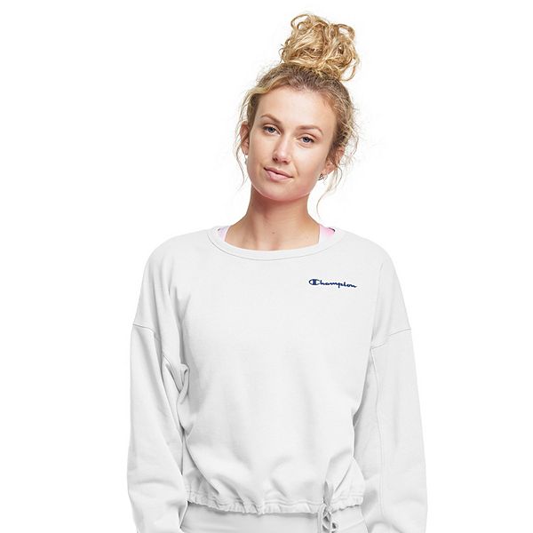 Detroit Lions Gameday Couture Women's Chic Captain French Terry Short  Sleeve Pullover Hoodie - White