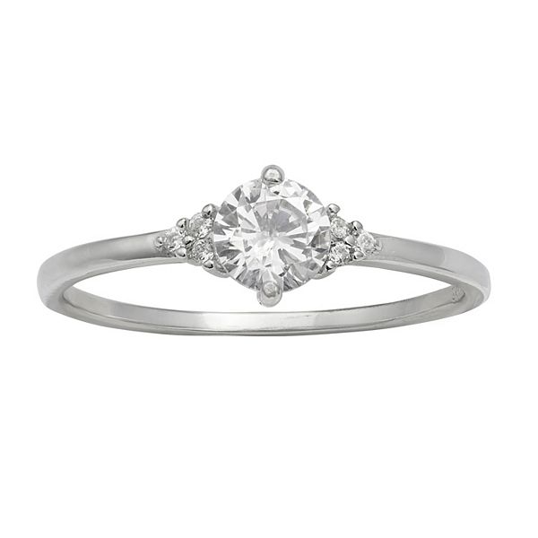 PRIMROSE Sterling Silver Cubic Zirconia Band Ring