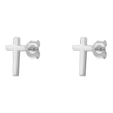 PRIMROSE Sterling Silver Cross Stud Earrings
