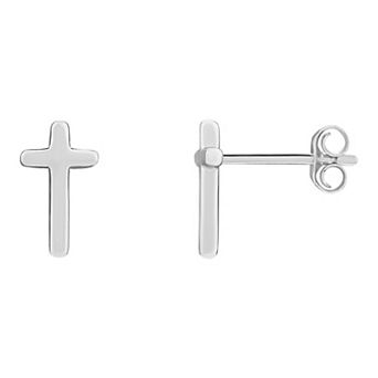 PRIMROSE Sterling Silver Cross Stud Earrings