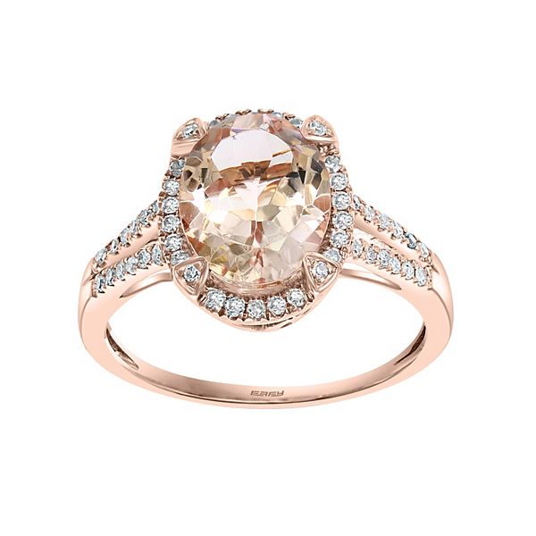 Effy 14k Rose Gold Morganite & Diamond Ring