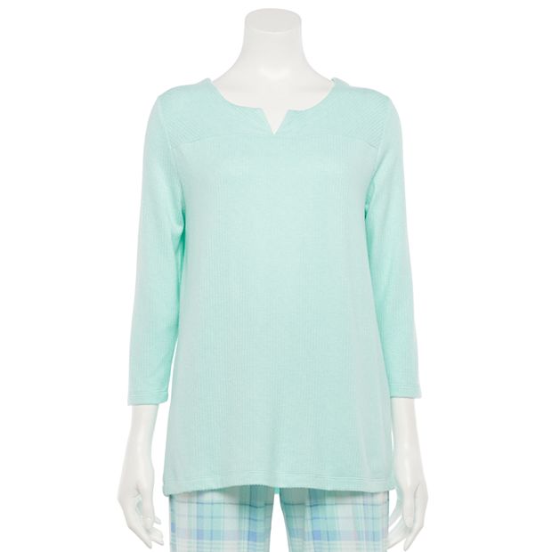 Women's Croft & Barrow® 3/4 Sleeve Split Neckline Whisper