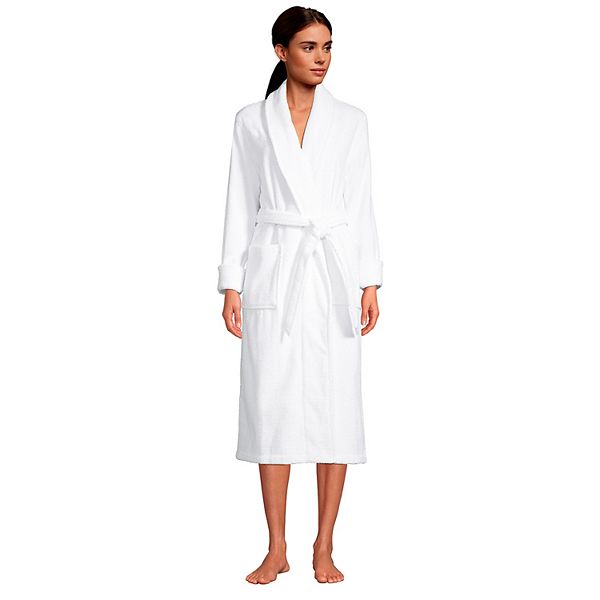 Women's Lands' End Cotton Terry Long Spa Bath Robe