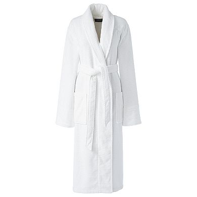 Plus Size Lands' End Cotton Terry Long Spa Bath Robe