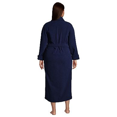 Plus Size Lands' End Cotton Terry Long Spa Bath Robe