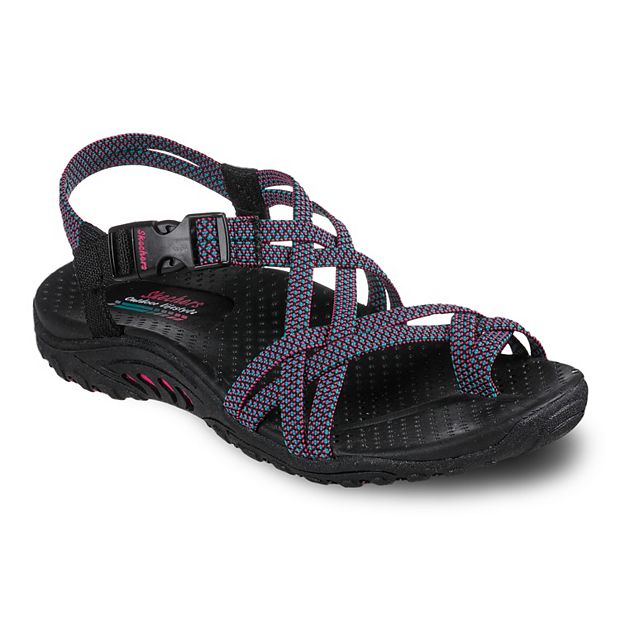 Skechers black reggae sandals hot sale