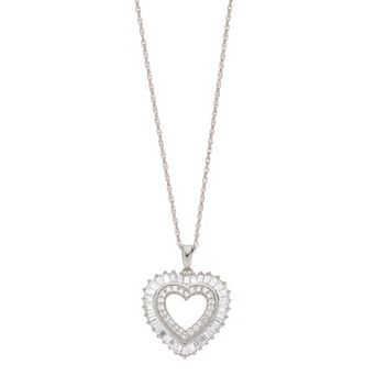 LeRose by Lexi and Rose Sterling Silver Cubic Zirconia Heart Pendant Necklace