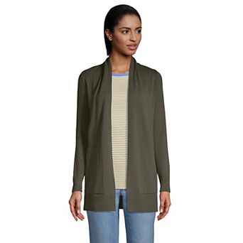 Petite Lands' End Open-Front Long Cardigan Sweater