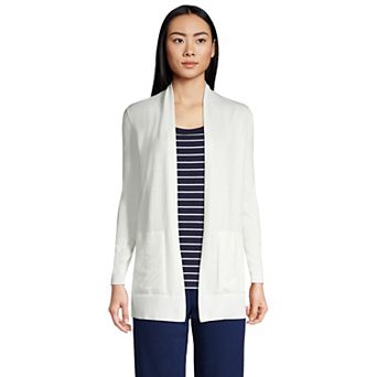 Petite Lands' End Open-Front Long Cardigan Sweater