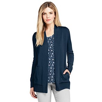 Petite Lands' End Open-Front Long Cardigan Sweater