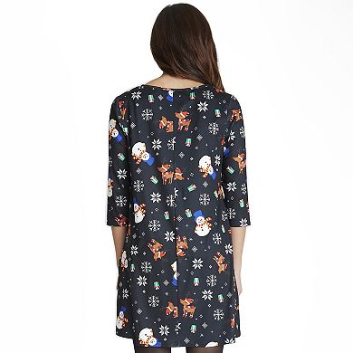 Women's Dress Works Holiday Print Swing Dress