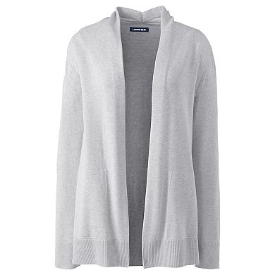 Women's Lands' End Draped Open-Front Long Cardigan Sweater