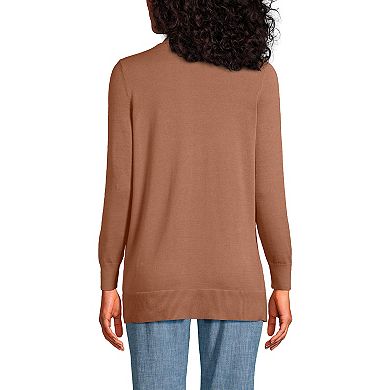 Women's Lands' End Draped Open-Front Long Cardigan Sweater