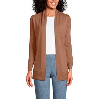 Women's Lands' End Open-Front Long Cardigan Sweater