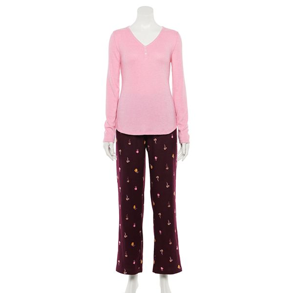 Women's Sonoma Goods For Life® Cozy Rib & Flannel Pajama Top & Pajama ...