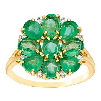 Gemminded 10k Gold Emerald & Diamond Accent Ring