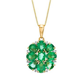 Gemminded 10k Gold Emerald & Diamond Accent Pendant Necklace