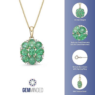 Gemminded 10k Gold Emerald & Diamond Accent Pendant Necklace
