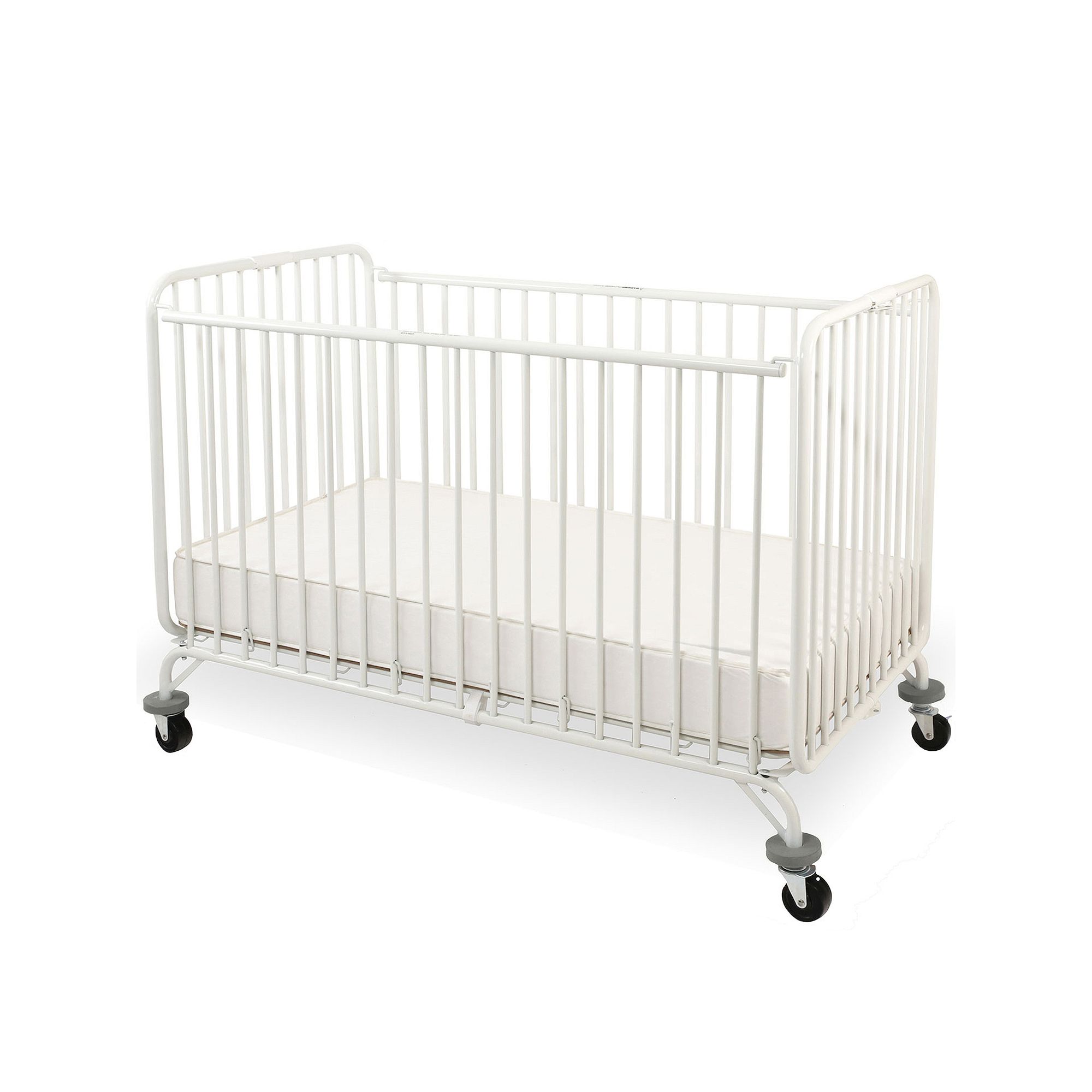 LA Baby Full Size Metal Holiday Folding Crib, Multi