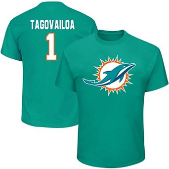 Men's Tua Tagovailoa Aqua Miami Dolphins Big & Tall Eligible Receiver III Name & Number T-Shirt