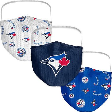 Adult Fanatics Branded Toronto Blue Jays All Over Logo Face Covering 3-Pack