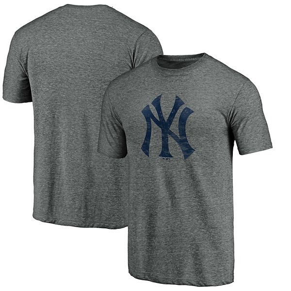 Men's Fanatics Branded Heathered Gray New York Yankees Weathered Official  Logo Tri-Blend T-Shirt