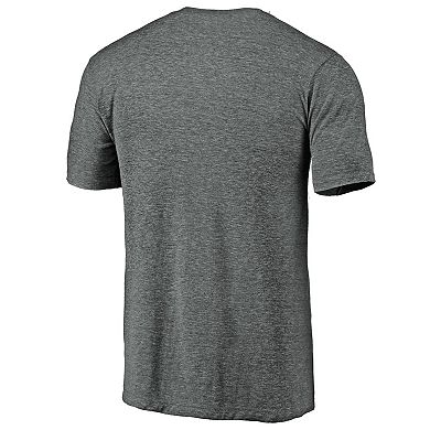 Men's Fanatics Branded Heathered Gray Atlanta Braves Weathered Official Logo Tri-Blend T-Shirt