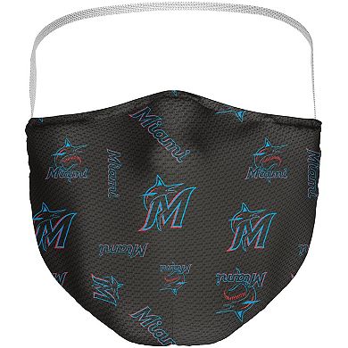 Adult Fanatics Miami Marlins All Over Logo Face Covering 3-Pack