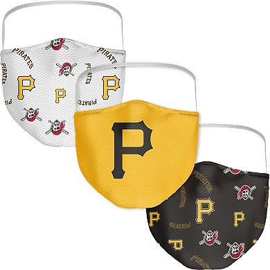 Adult Fanatics Pittsburgh Pirates All Over Logo Face Covering 3-Pack